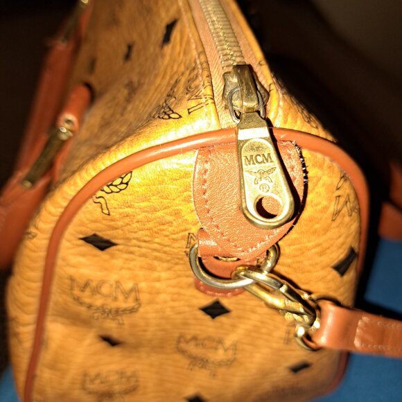 Mcm small boston bag monogram leather handbag pirse - Picture 3 of 6